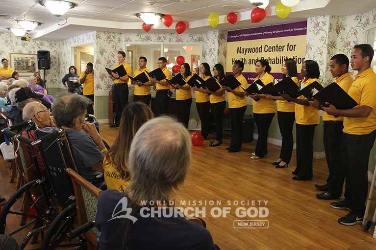 Cheering Up Residents at Maywood Center for Health and Rehab Choir