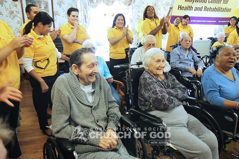 Cheering Up Residents at Maywood Center for Health and Rehab Enjoying Themselves